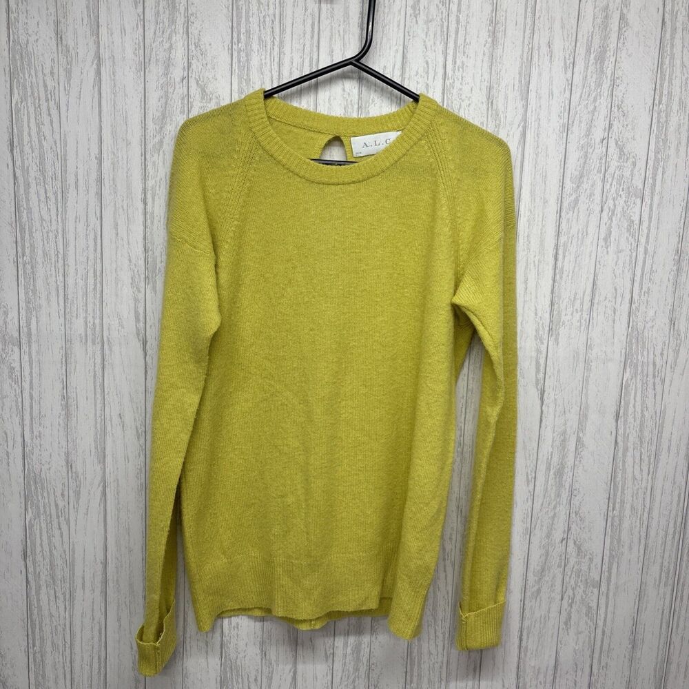 Womens Size L A.L.C. Lightweight Wool Cashmere Sweater Cut Out Detail On Back